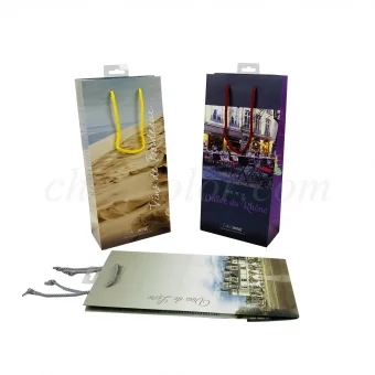 Custom Paper Wine Bags with Handle