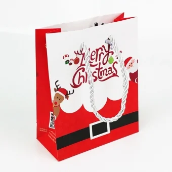 Glitter Laminated Christmas Paper Bags
