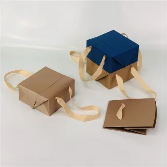 Laminated Chocolate Paper Bags with Printed Rope Handle