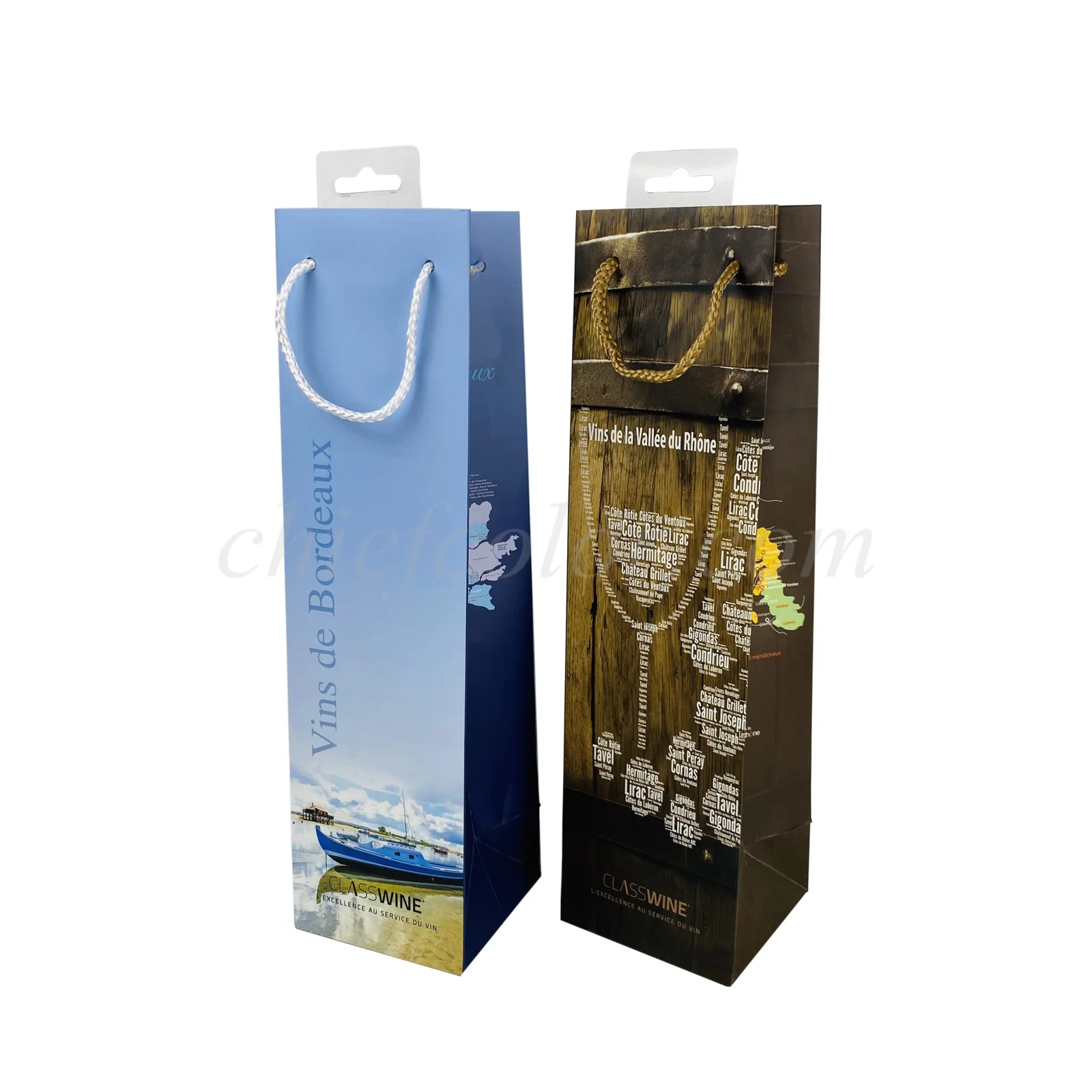 Personalized Wine Bottle Paper Gift Bags with Handle