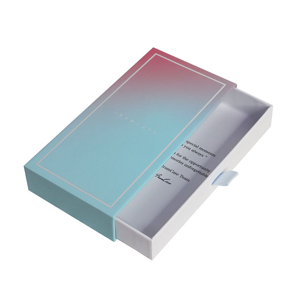 صندوق هدايا صلب منزلق بتدرج ألوان CMYK Pantone مع درج أنيق من الكرتون