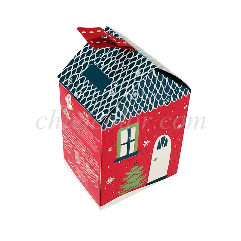 Custom Christmas Chocolate Box House Shaped Candy Gift Packaging