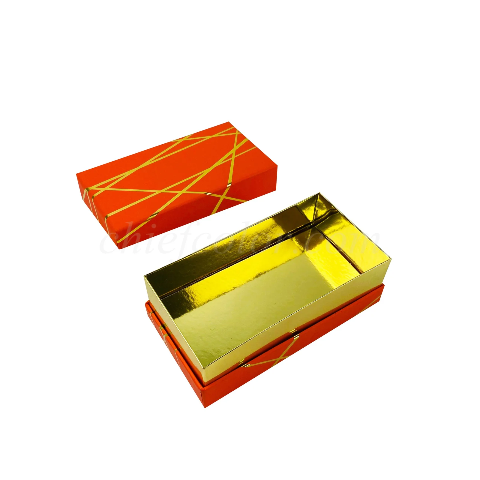 Printed Rigid Truffle Candy Boxes with Gold Shoulder