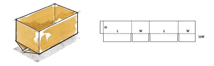 Styl pudełka kartonowego slotted carton