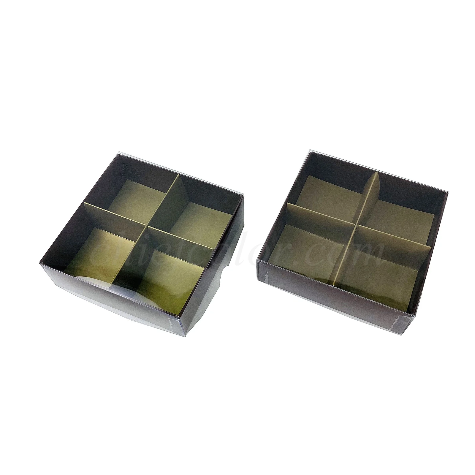 Square Folding Carton Chocolate Packaging with Clear PET Lid
