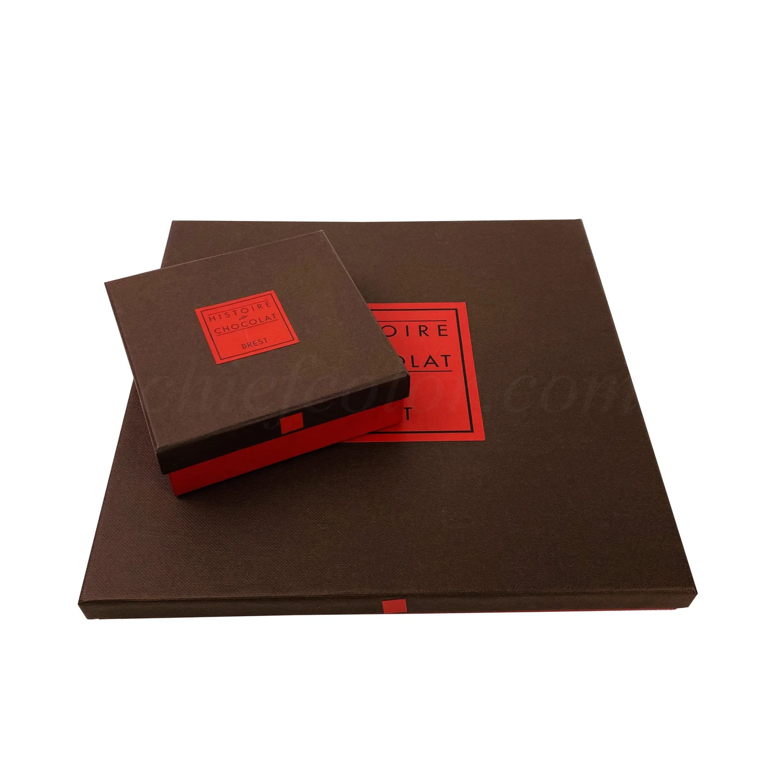Brown Rigid Lid and Base Cardboard Chocolate Box with Silver Card