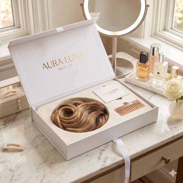 Custom Book-shaped Magnetic Lid Rigid Cardboard Wig Packaging Box