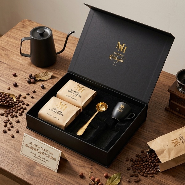 Customized Lid Box Coffees Grey Board with Magnetic Closure for Coffee Packaging