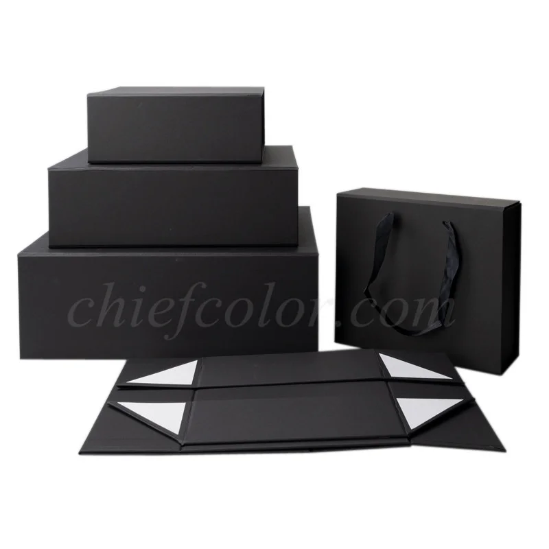 Easy Black Retail Packaging Box Magnetic Closure