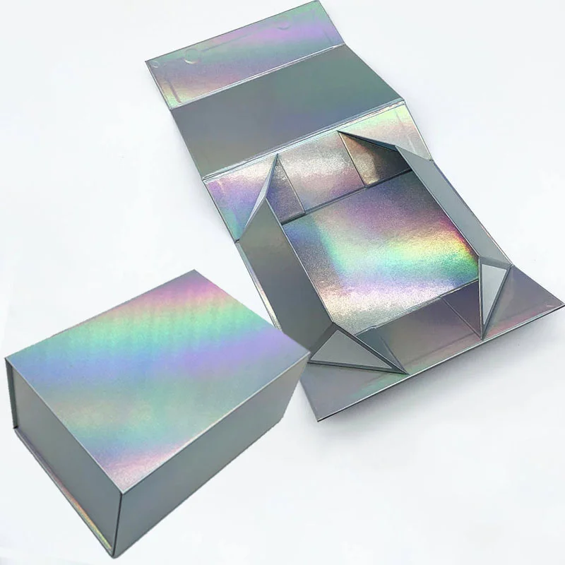 Holographic Collapsible Gift Box with Magnetic Closure