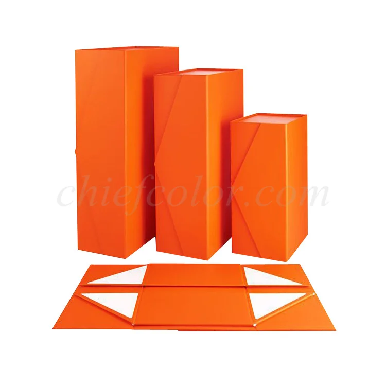 Custom Custom Magnetic Orange E Commerce Gift Box Collapsible Gift Boxes packaging reference image for magnetic box quote and sample review
