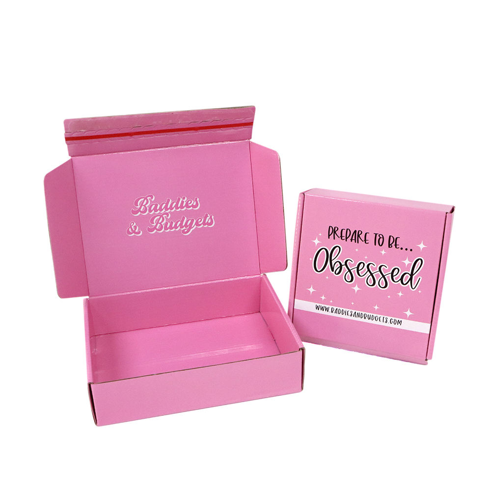 Custom Pink Corrugated Mailing Box