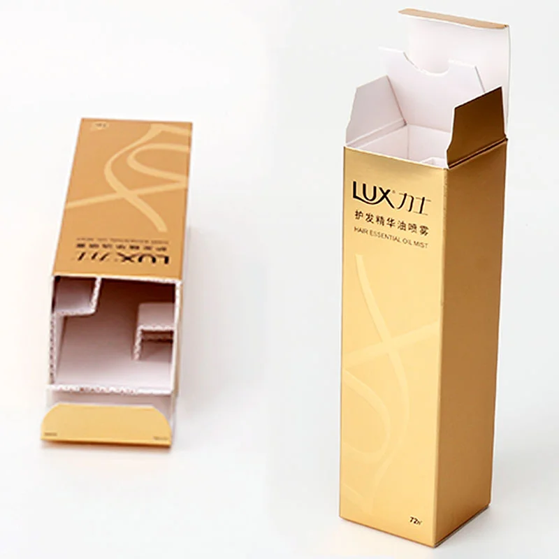 Golden Hairspray Boxes with Protective Insert